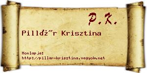 Pillár Krisztina névjegykártya